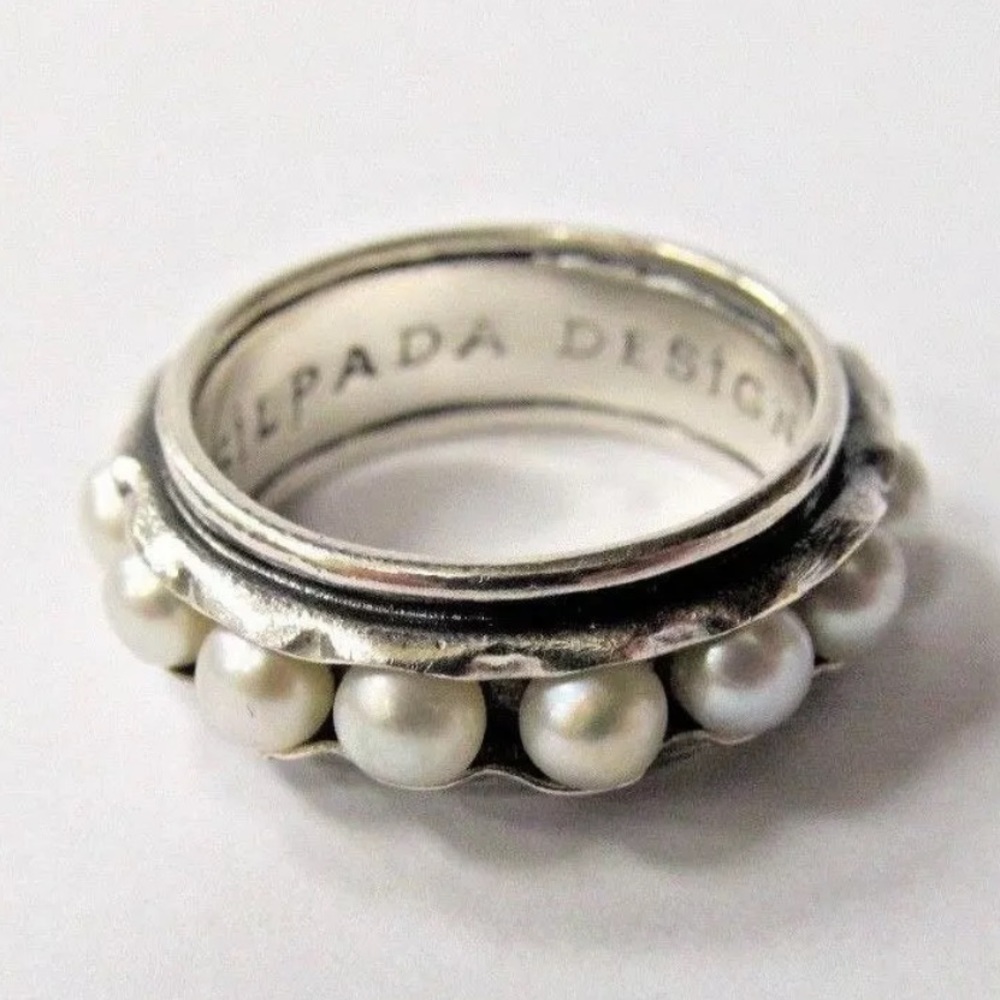 Silpada Sterling Silver Pearl Band Ring - Picture 7 of 7